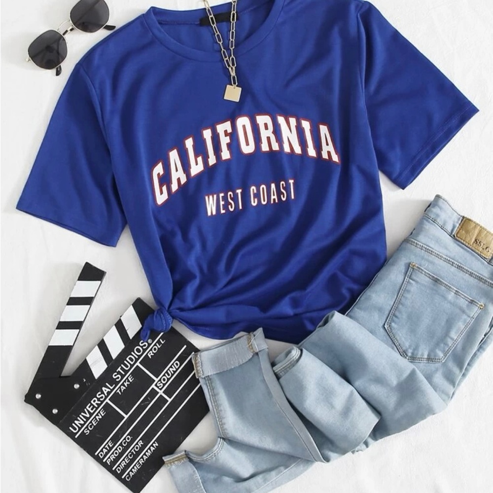 SHEIN, blue top